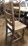 Weathered Oak Ladder Back Dining Chair