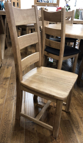 Weathered Oak Ladder Back Dining Chair