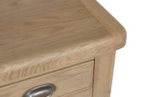 Warm Rustic Oak Effect Lamp Table with Drawers