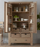 Warm Rustic Oak Effect Larder Unit