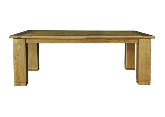 Large Fixed Top Dining Table Distressed Weathered Reclaimed Rustic Oak