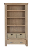 Warm Rustic Oak Effect Large Bookcase