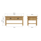 Oak & Hardwood Rustic Large Coffee Table