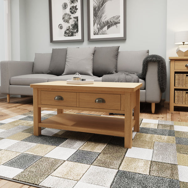 Oak & Hardwood Rustic Large Coffee Table