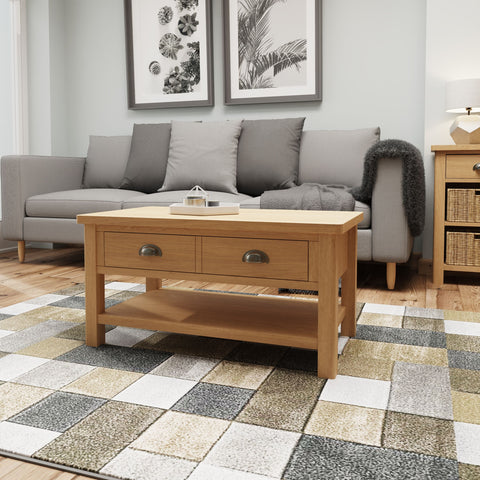 Oak & Hardwood Rustic Large Coffee Table