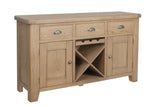 Warm Rustic Oak Effect Large Sideboard