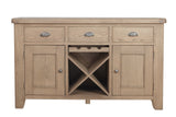 Warm Rustic Oak Effect Large Sideboard