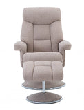 Biarritz Swivel Fabric Recliner Chair & Stool - Lisborn Wheat