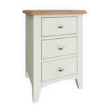 Fresh White with Oak Tops Low Bedside Cabinet