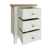 Fresh White with Oak Tops Low Bedside Cabinet