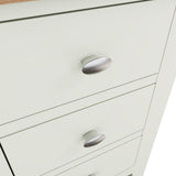 Fresh White with Oak Tops Low Bedside Cabinet