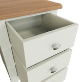 Fresh White with Oak Tops Low Bedside Cabinet