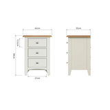 Fresh White with Oak Tops Low Bedside Cabinet