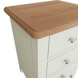 Fresh White with Oak Tops Low Bedside Cabinet