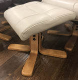 Marseille Swivel Faux Leather Recliner Chair & Stool - Cafe Latte