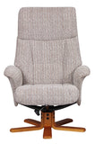 Marseille Swivel Fabric Recliner Chair & Stool - Wheat