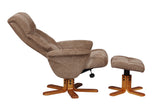 Marseille Swivel Fabric Recliner Chair & Stool - Mink