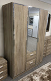 Marvin Hinged Wardrobe with Chrome Coloured Edges