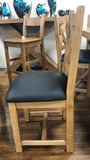 Reclaimed Oak Maxi Dining Table with Faux Leather Chair / Bench