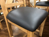 Reclaimed Oak Maxi Dining Table with Faux Leather Chair / Bench