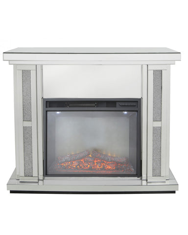 Crushed Diamante Mirrored Fire Place
