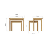 Oak & Hardwood Rustic Nest of 2 Tables