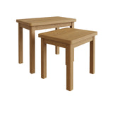 Oak & Hardwood Rustic Nest of 2 Tables