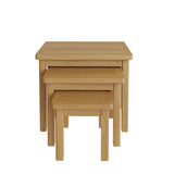 Oak & Hardwood Rustic Nest of 3 Tables