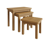 Oak & Hardwood Rustic Nest of 3 Tables