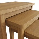 Oak & Hardwood Rustic Nest of 3 Tables