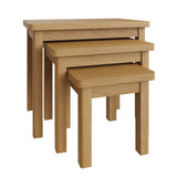 Oak & Hardwood Rustic Nest of 3 Tables