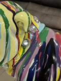 Multicolour Paint Splash Pop Art Ceramic Bulldog Ornament