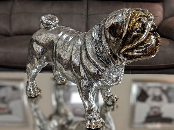 Silver Electroplated Standing Pug Ornament