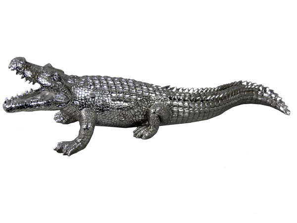 Silver Crocodile Ornament