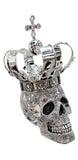 Silver Electroplated Fallen King with Crown Skull Ornament