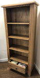 Weathered Oak Bookcase with Drawer