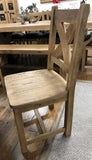 Weathered Oak Round Top Dining Table & 6 Dining Chairs