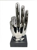Silver Electroplated Ceramic Okay Hand Ornament