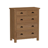 Oak & Hardwood Rustic 2 over 3 Chest of Drawers