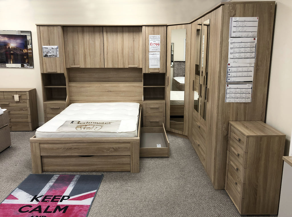 Phoenix Sonoma Oak Over Bed Storage Unit & Combi Wardrobe – Comfortzone ...