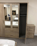 Phoenix Sonoma Oak Over Bed Storage Unit & Combi Wardrobe