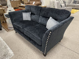 Perre Nickle Black & Silver Fabric 2 Seater Sofa