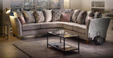 Perre Nickle Grey & Pink Fabric Corner Sofa
