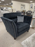 Perre Nickle Black & Silver Fabric Love Chair