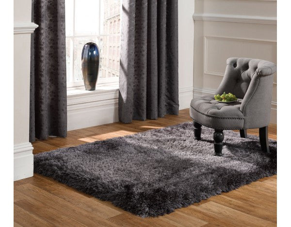 Pearl Dark Grey 7cm Thick Shag Pile Floor Rug