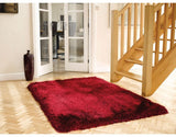 Pearl Raspberry Red 7cm Thick Shag Pile Floor Rug