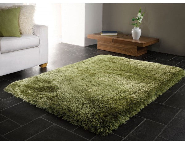 Pearl Sage Green 7cm Thick Shag Pile Floor Rug