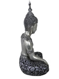 Silver & Black Sitting Praying Lotus Buddha Ornament