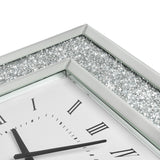 Square Diamante Mirrored Wall Clock