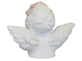 White Male Thinking Cherub Ornament with Pink Flower Headband